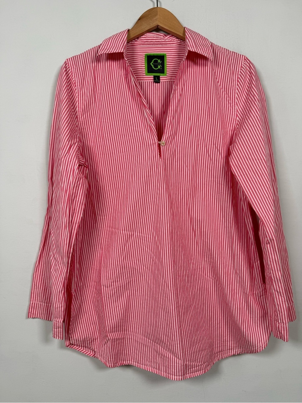 C. Wonder Pink Striped Tunic/ Cover Up, Size L, 100% Cotton,Excellent Condition!